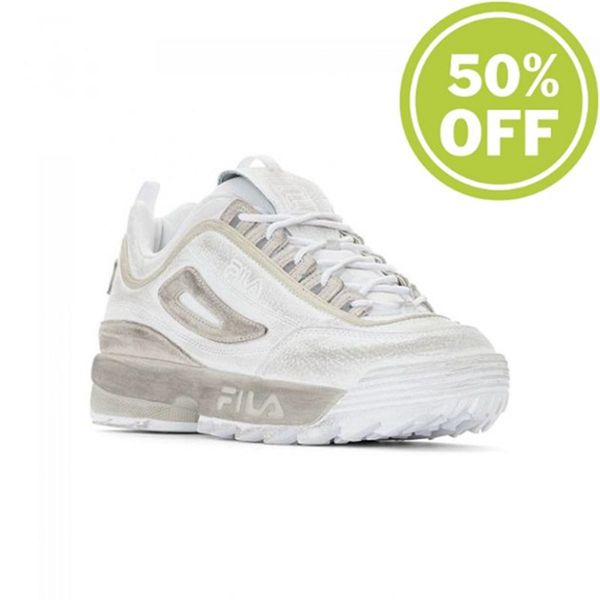 Fila Disruptor Low Men's Sneakers - White,NZ 502-14975